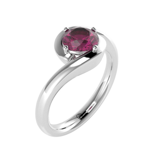 Zásnubný prsteň 14K biele zlato a topas pure pink  0.8 ct 007_A