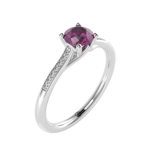 Zásnubný prsteň 14K biele zlato a topas pure pink  0.5 ct  010_A