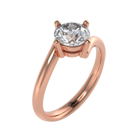 Zásnubný prsteň 14K biele zlato a topas pure pink  1 ct  001_A