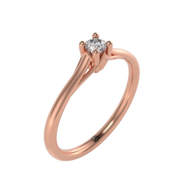 Zásnubný prsteň 14K biele zlato a ružový zafír  0.10 ct  009_A