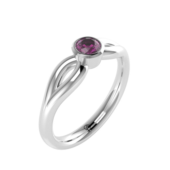 Zásnubný prsteň 14K biele zlato a topas pure pink  0.25 ct  019_A