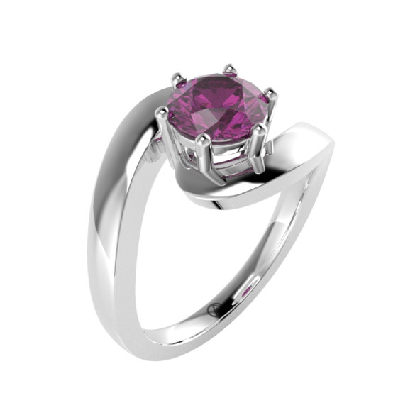 Zásnubný prsteň 14K biele zlato a topas pure pink  0.8 ct 087_A