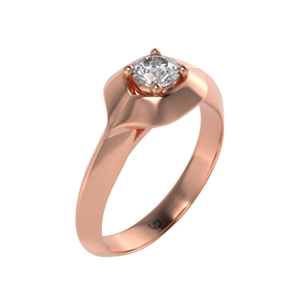 Zásnubný prsteň 14K biele zlato a ružový zafír  0.25 ct  089_A