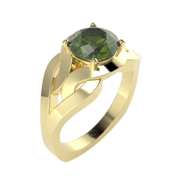 Zásnubný prsteň 14K biele zlato a peridot  1.25 ct  091_A