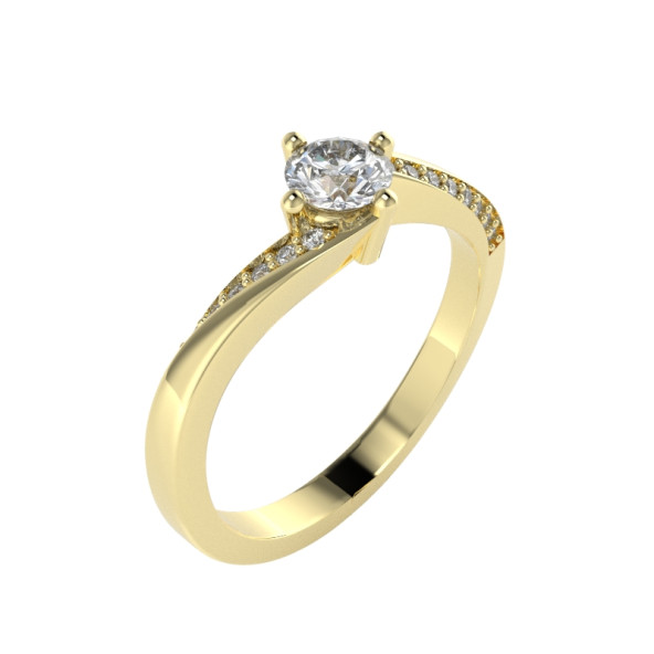 Zásnubný prsteň 14K biele zlato a zirkón  0.29 ct  094_A