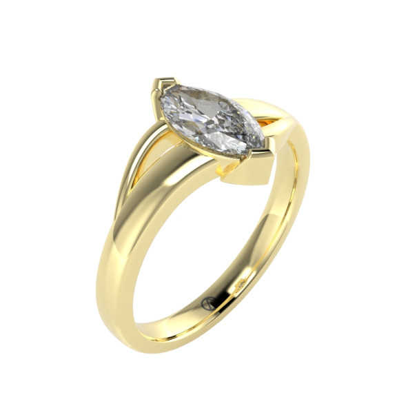 Zásnubný prsteň 14K biele zlato a zirkón  _VM 097_A